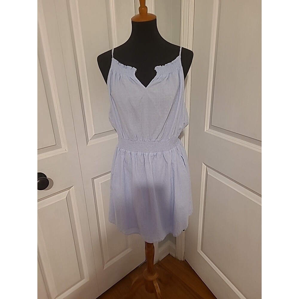 Everly Dress Sz L Lined With Pockets 100% Cotton Strappy, Beachy Fun